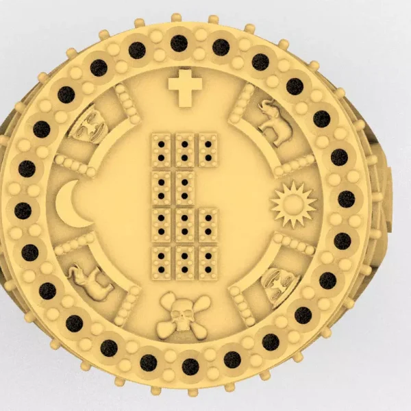 Moldelo anillo yoruba ifa impresion 3d jpyeria